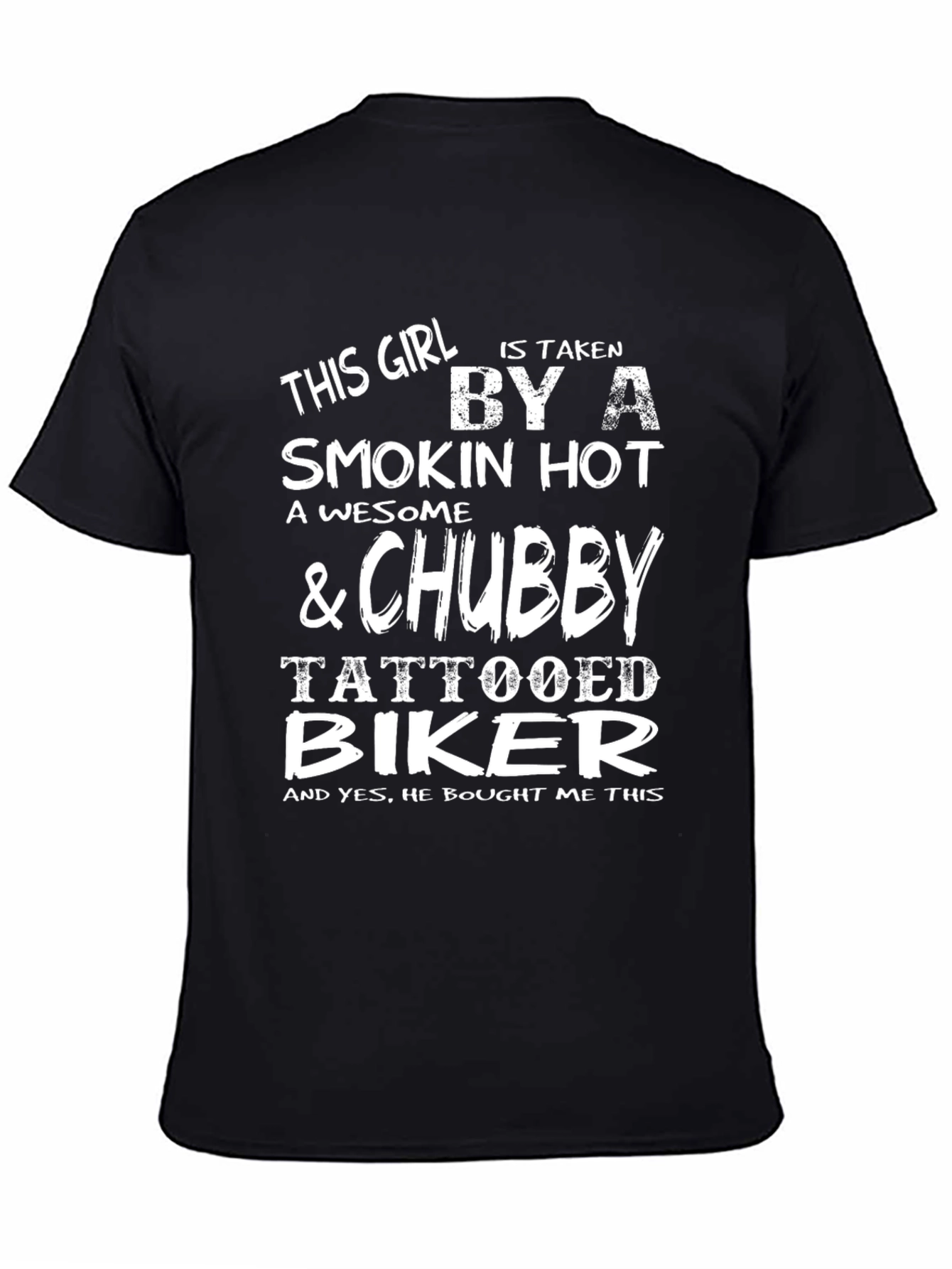 Camiseta Negra: Mi Chica es de un Biker Tatuado
