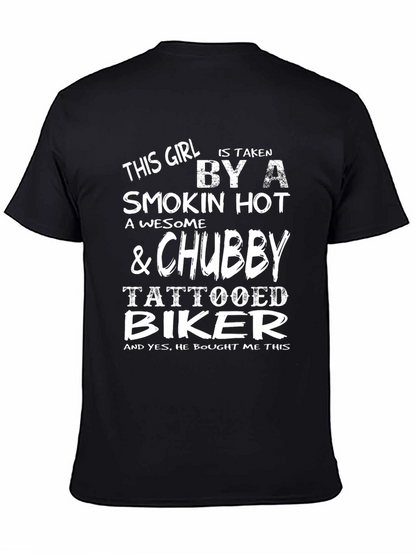 Camiseta Negra: Mi Chica es de un Biker Tatuado