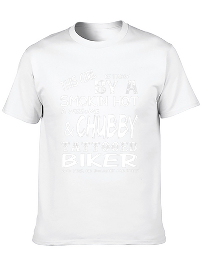 Camiseta Negra: Mi Chica es de un Biker Tatuado