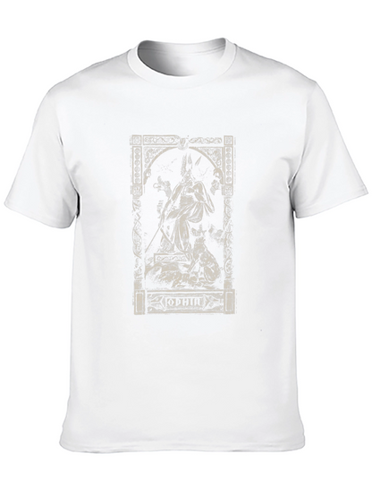 Camiseta Negra Odin Mitología Nórdica Estampada