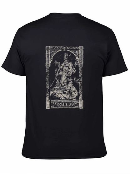 Camiseta Negra Odin Mitología Nórdica Estampada