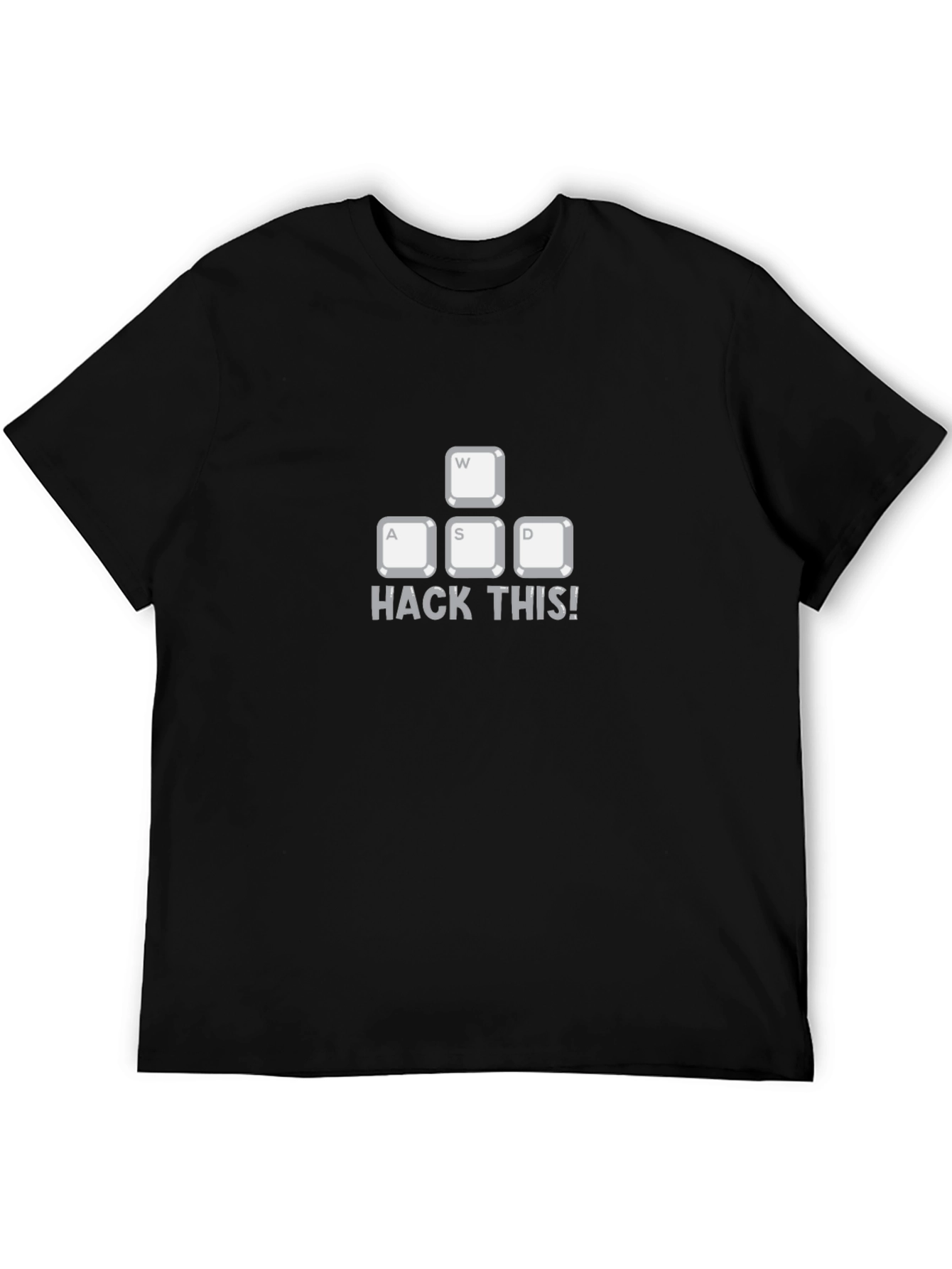 Camiseta Negra: Hack This! Teclas WASD para Programadores