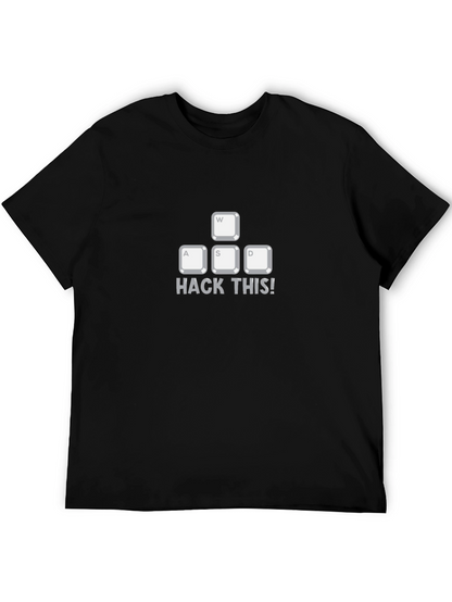 Camiseta Negra: Hack This! Teclas WASD para Programadores