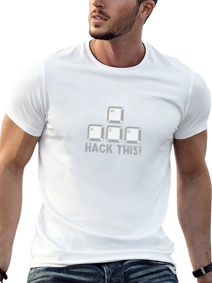 Camiseta Negra: Hack This! Teclas WASD para Programadores