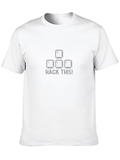 Camiseta Negra: Hack This! Teclas WASD para Programadores