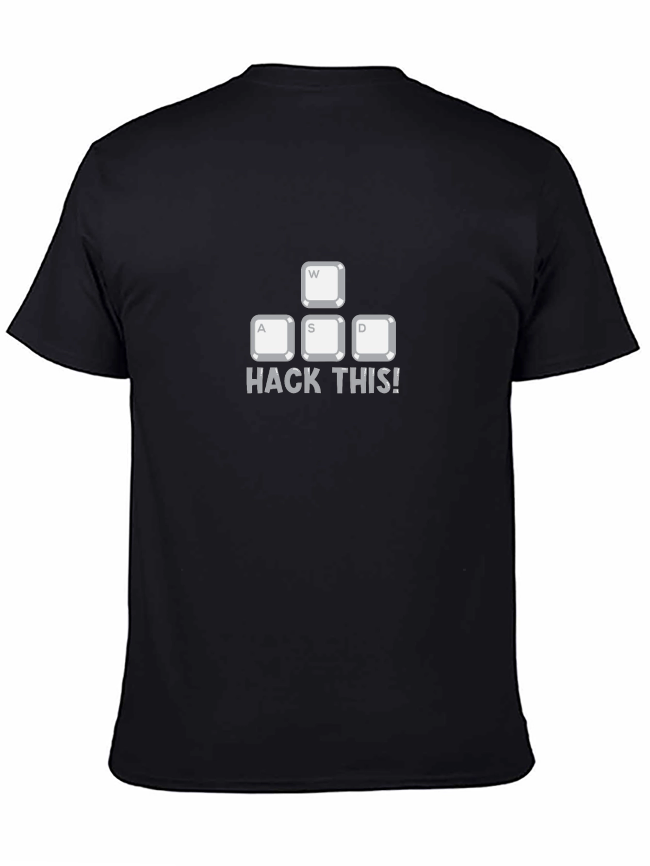 Camiseta Negra: Hack This! Teclas WASD para Programadores