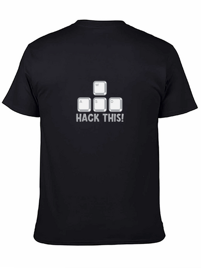 Camiseta Negra: Hack This! Teclas WASD para Programadores