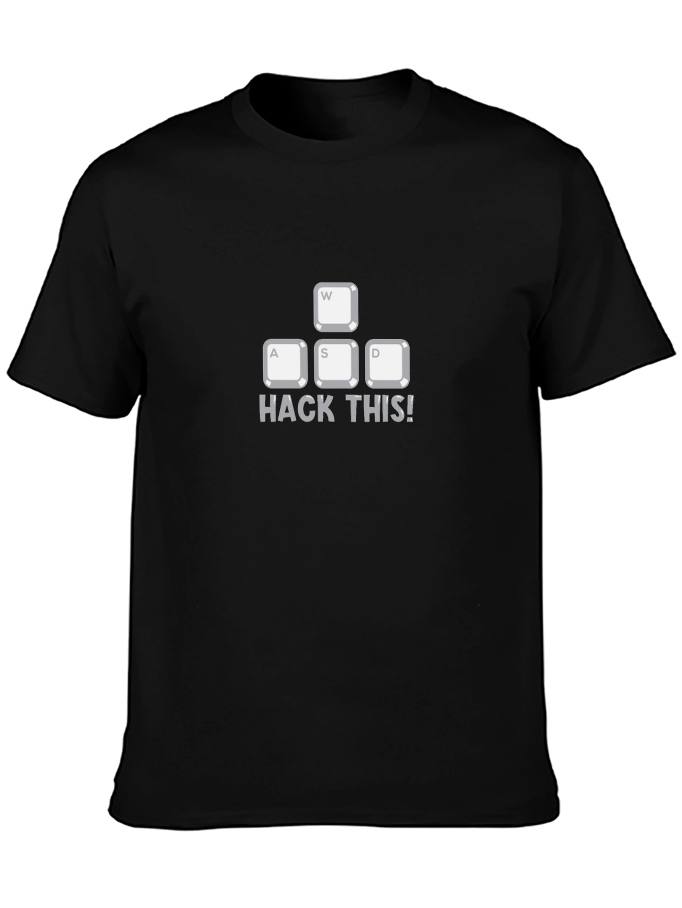 Camiseta Negra: Hack This! Teclas WASD para Programadores