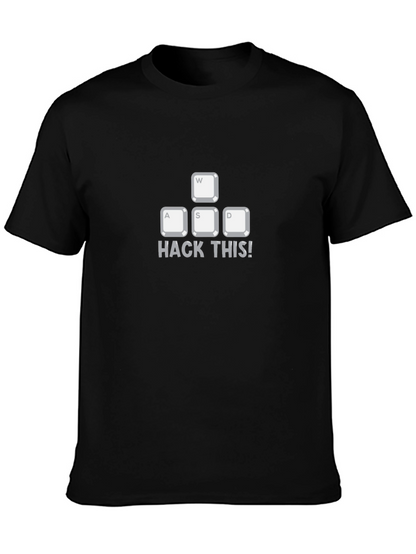 Camiseta Negra: Hack This! Teclas WASD para Programadores