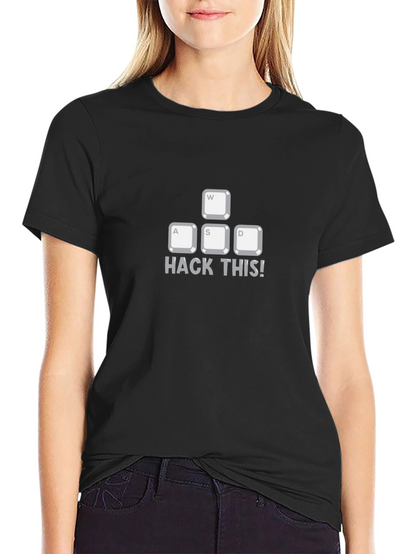 Camiseta Negra: Hack This! Teclas WASD para Programadores