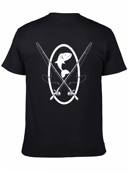 Camiseta Negra con Diseño de Pesca