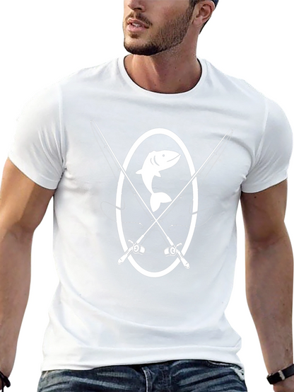 Camiseta Negra con Diseño de Pesca