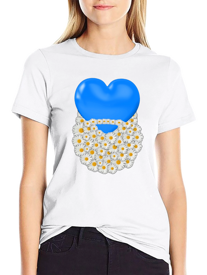 Camiseta Negra con Corazón Floral