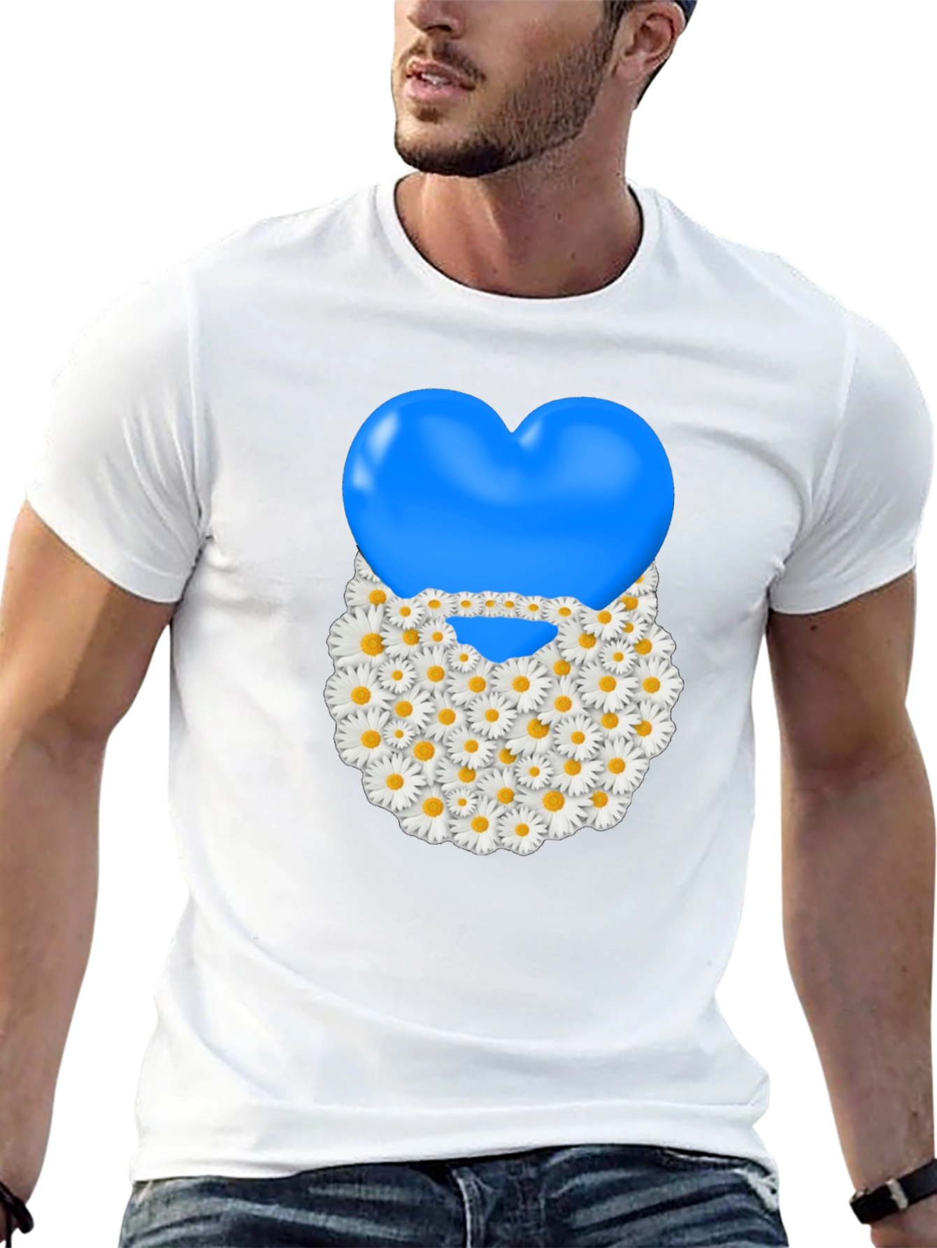 Camiseta Negra con Corazón Floral