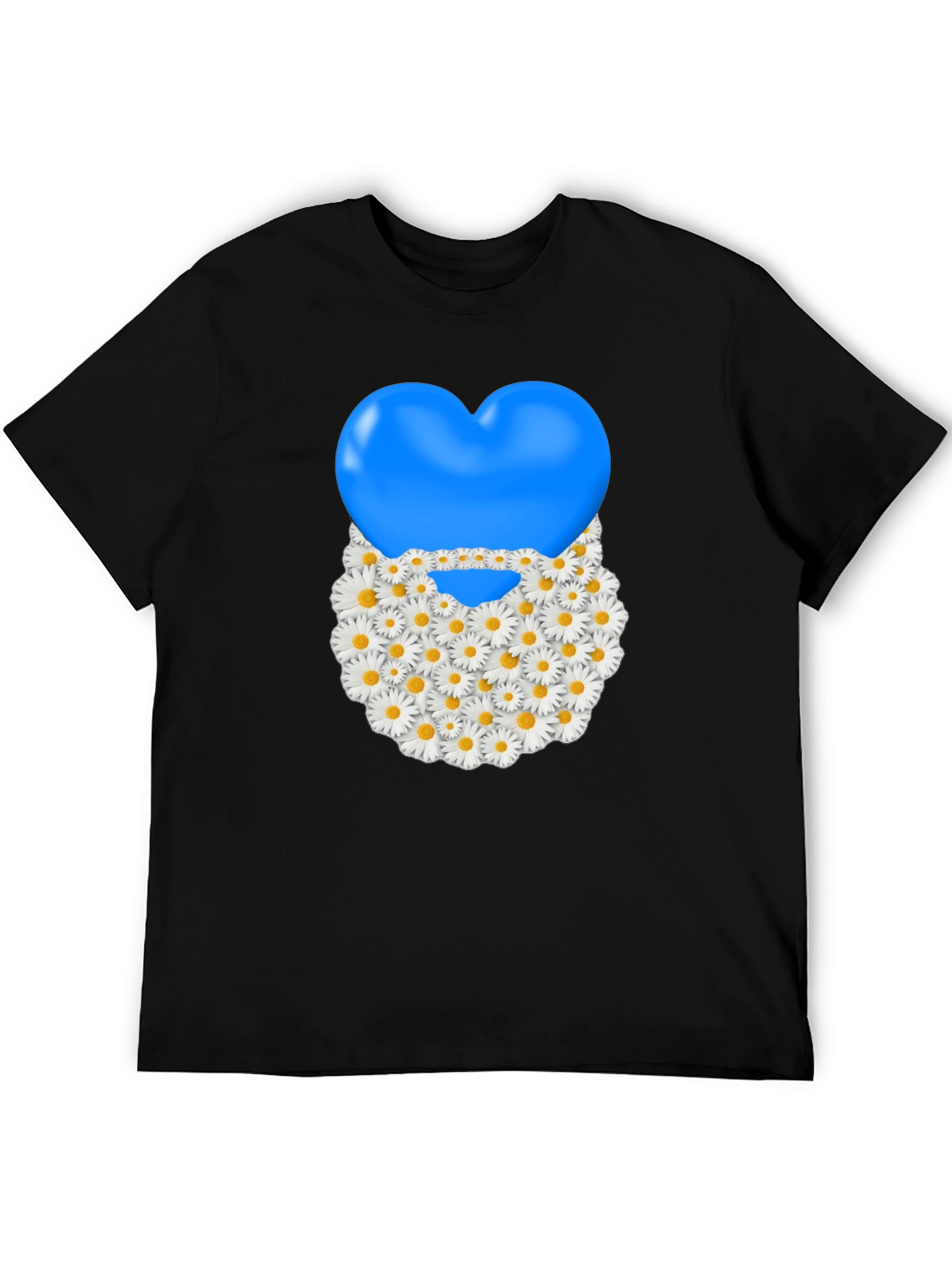 Camiseta Negra con Corazón Floral
