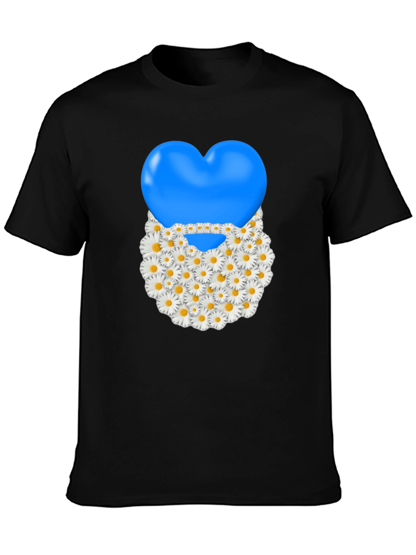 Camiseta Negra con Corazón Floral