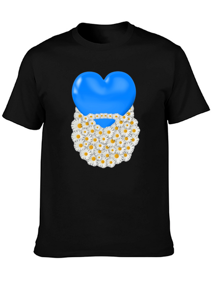 Camiseta Negra con Corazón Floral