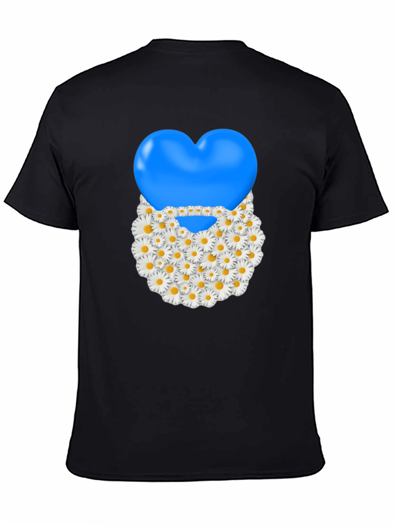 Camiseta Negra con Corazón Floral