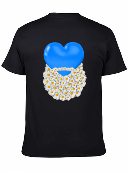 Camiseta Negra con Corazón Floral