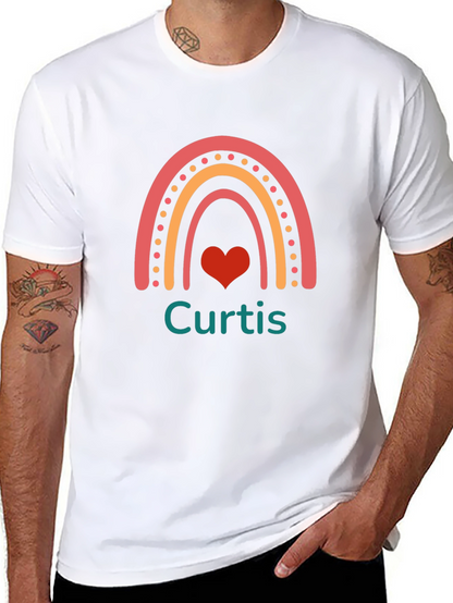 Camiseta Negra Personalizada Curtis con Arco Iris
