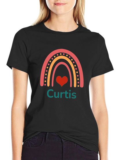 Camiseta Negra Personalizada Curtis con Arco Iris