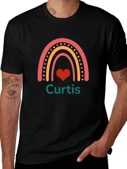 Camiseta Negra Personalizada Curtis con Arco Iris
