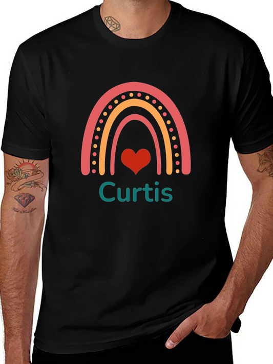 Camiseta Negra Personalizada Curtis con Arco Iris