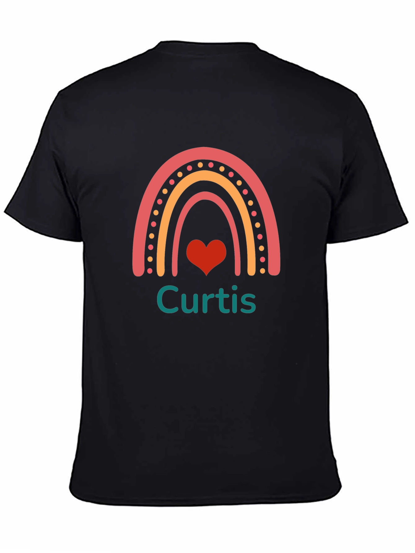 Camiseta Negra Personalizada Curtis con Arco Iris