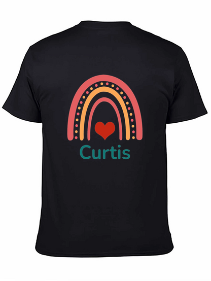 Camiseta Negra Personalizada Curtis con Arco Iris