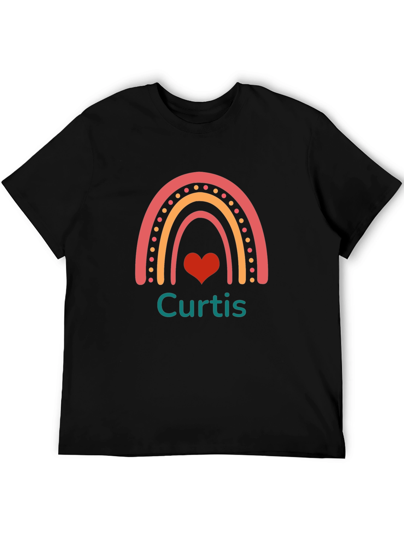 Camiseta Negra Personalizada Curtis con Arco Iris