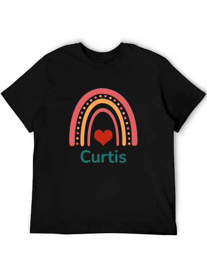 Camiseta Negra Personalizada Curtis con Arco Iris