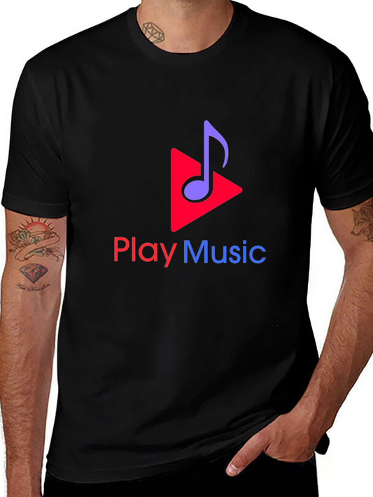 Camiseta Negra Play Music para Amantes de la Música