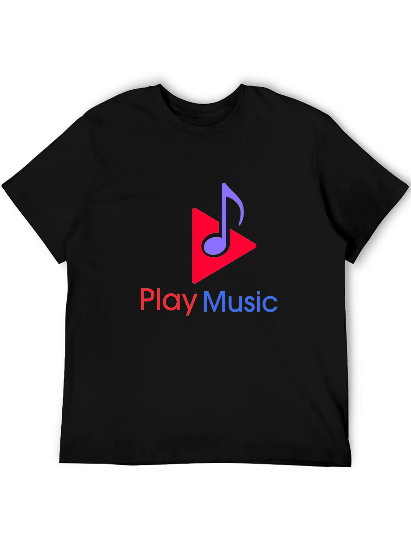 Camiseta Negra Play Music para Amantes de la Música