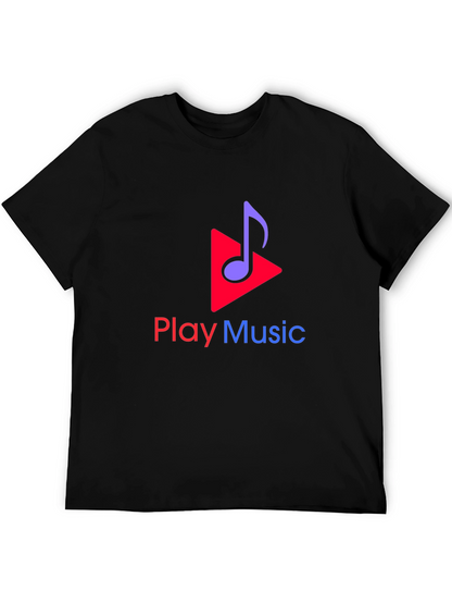 Camiseta Negra Play Music para Amantes de la Música