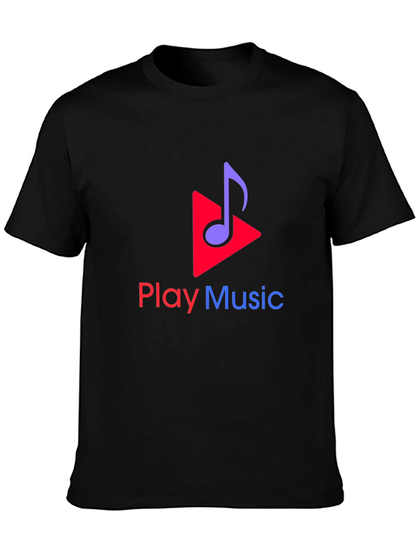 Camiseta Negra Play Music para Amantes de la Música