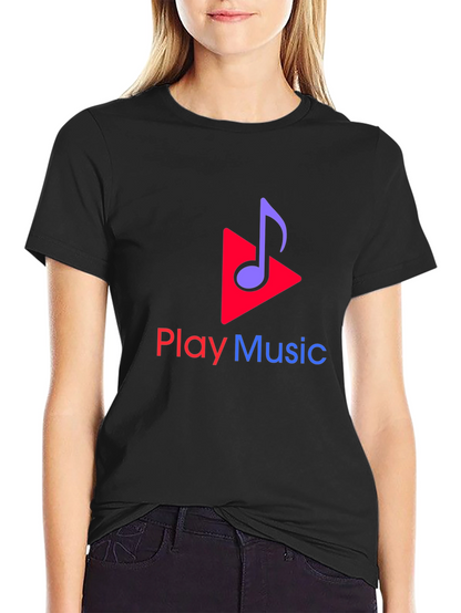 Camiseta Negra Play Music para Amantes de la Música