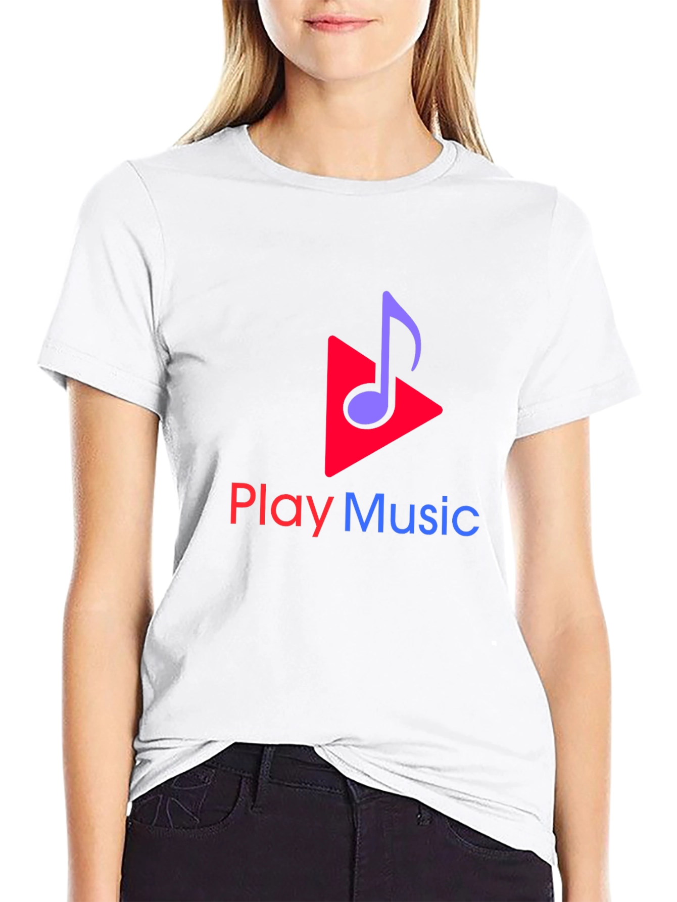 Camiseta Negra Play Music para Amantes de la Música
