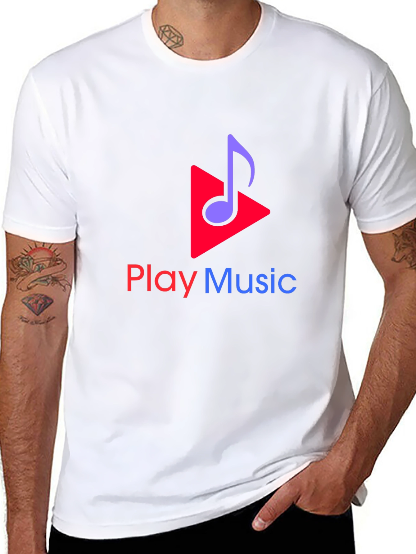 Camiseta Negra Play Music para Amantes de la Música