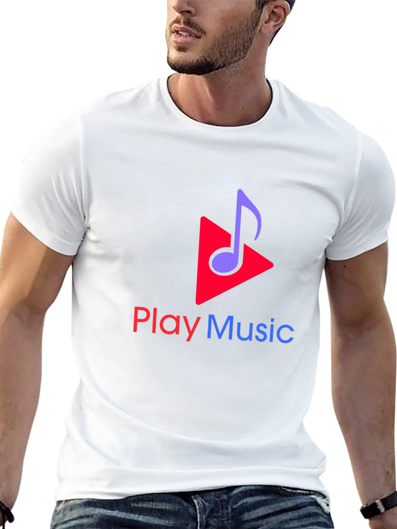 Camiseta Negra Play Music para Amantes de la Música