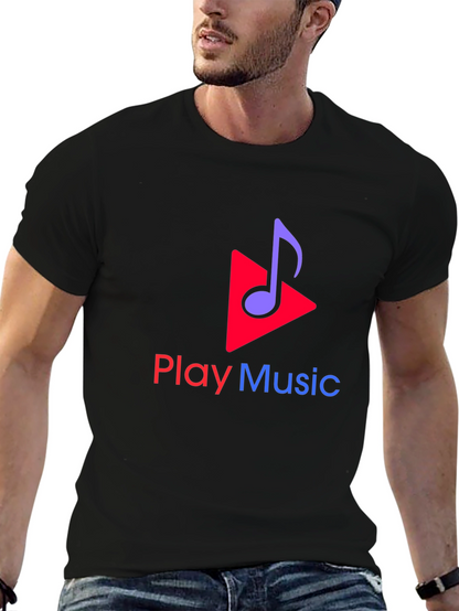 Camiseta Negra Play Music para Amantes de la Música
