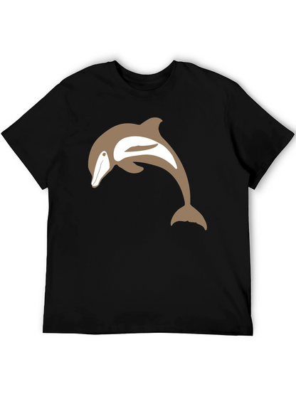 Camiseta Negra con Delfín Marrón