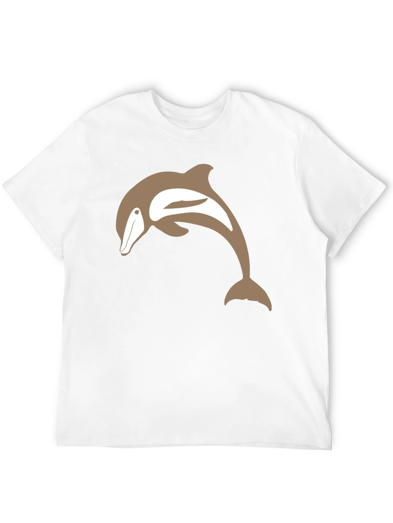 Camiseta Negra con Delfín Marrón