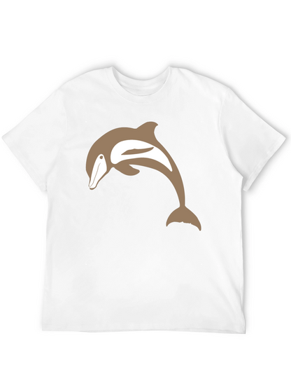 Camiseta Negra con Delfín Marrón