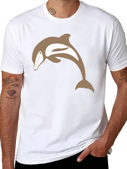 Camiseta Negra con Delfín Marrón