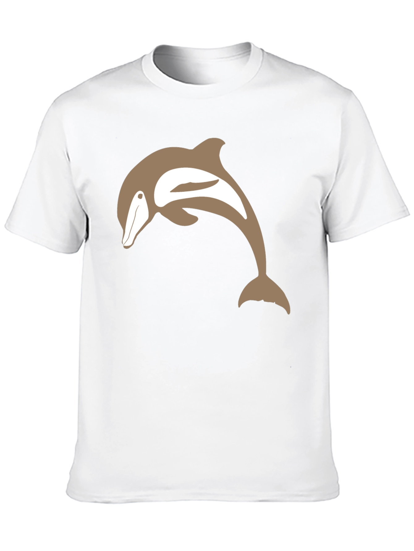 Camiseta Negra con Delfín Marrón