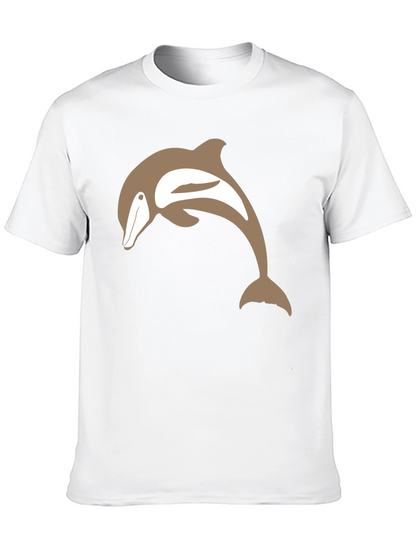 Camiseta Negra con Delfín Marrón
