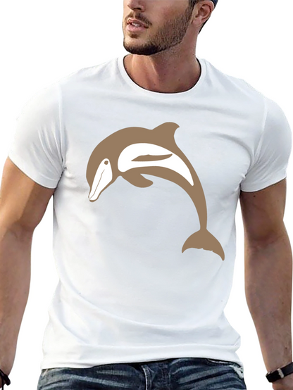 Camiseta Negra con Delfín Marrón