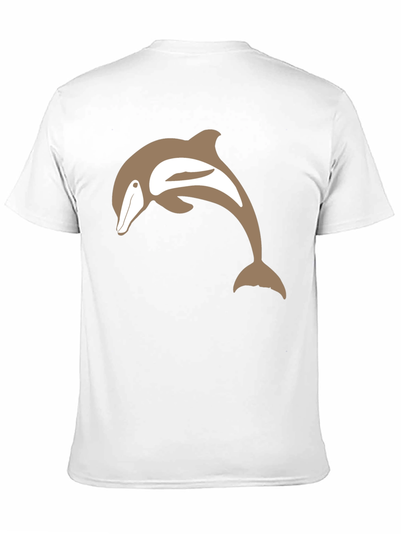 Camiseta Negra con Delfín Marrón