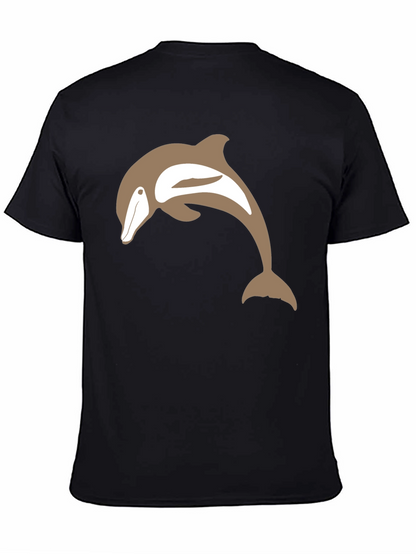 Camiseta Negra con Delfín Marrón