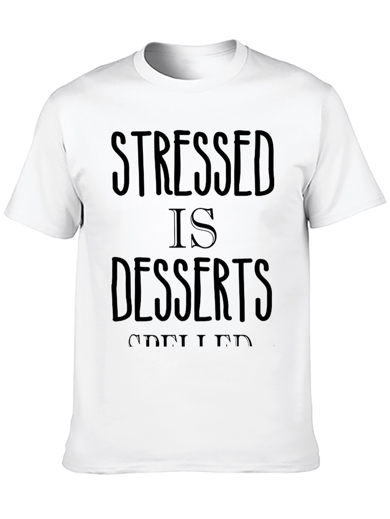 Camiseta Hombre Negra Stressed is Desserts